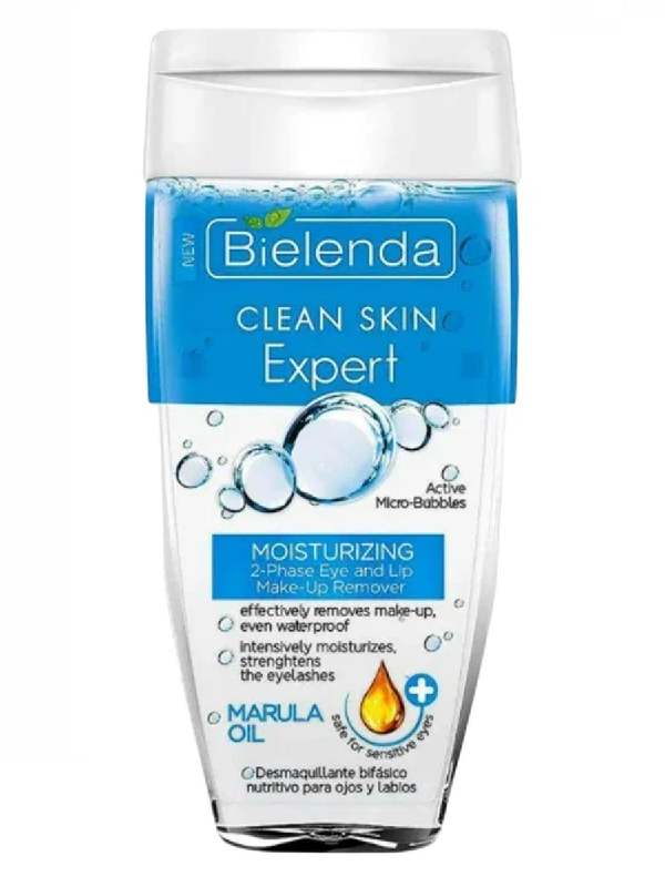 BIELENDA CLEAN SKIN EXPERT Средство д/снятия макияжа с глаз и губ увлаж. 2-фазное с Марула150мл